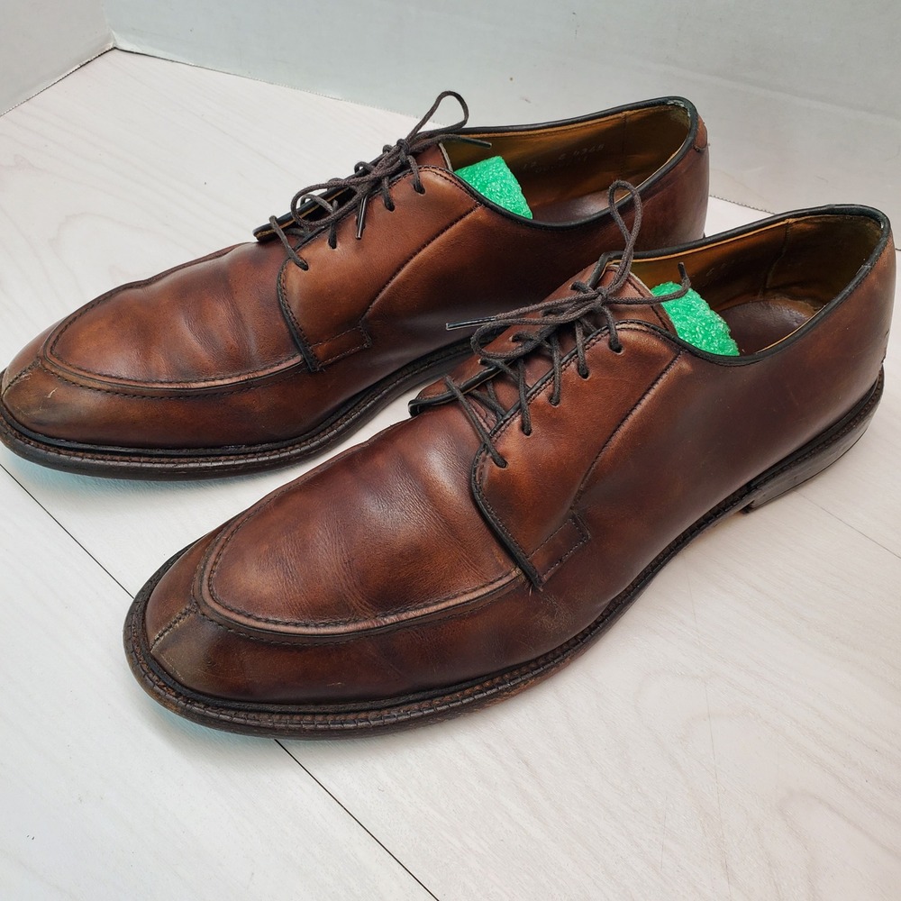 Allen Edmonds Seneca Brown Leather Split Toe Derby Shoes Mens 12 E USA Americana